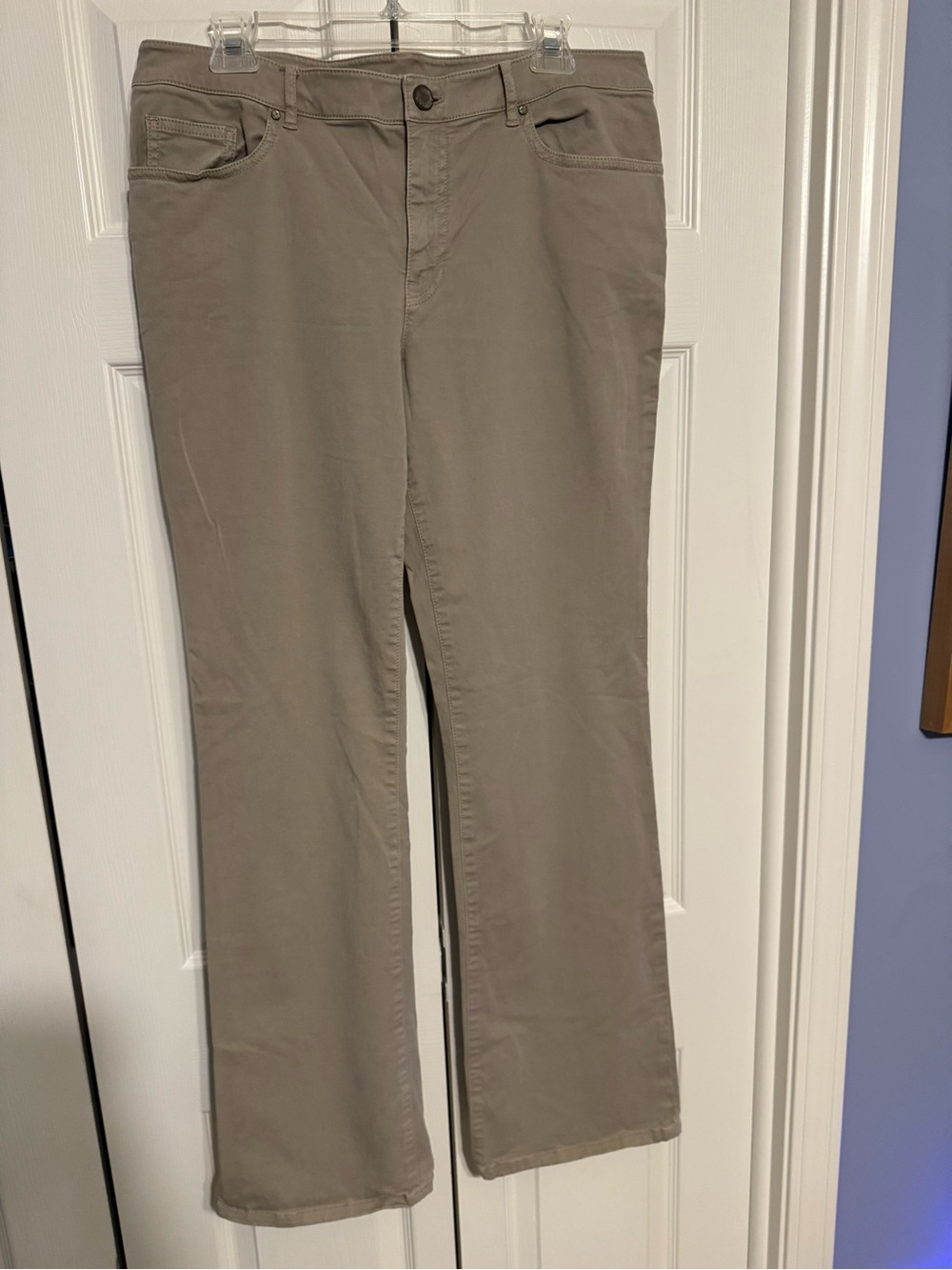 Elie Tahari Nicola Taupe Wide-Leg Jeans